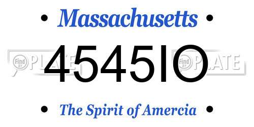 4545IO Massachusetts License Plate