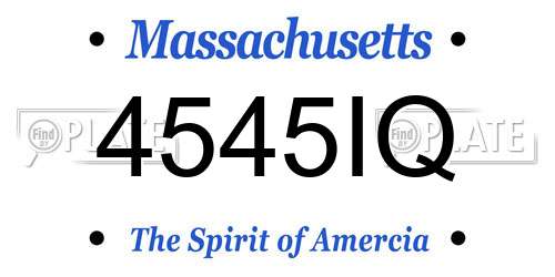 4545IQ Massachusetts License Plate
