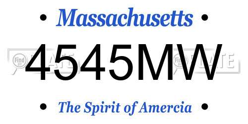 4545MW Massachusetts License Plate