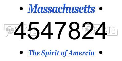 4547824 Massachusetts License Plate