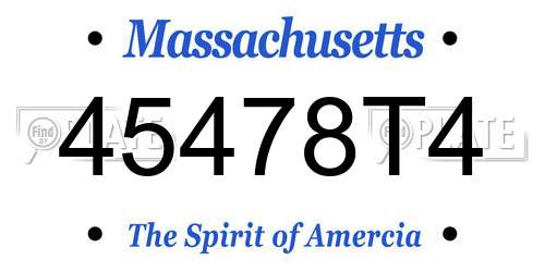 45478T4 Massachusetts License Plate