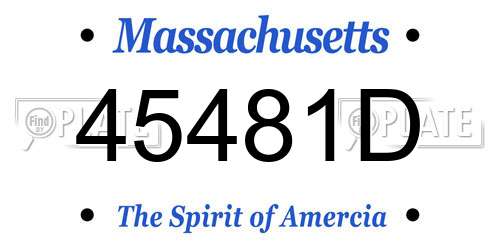 45481D Massachusetts License Plate