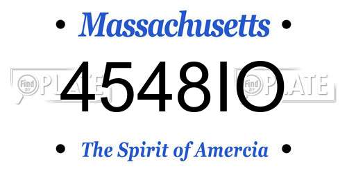 4548IO Massachusetts License Plate