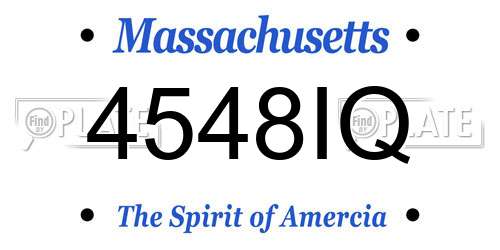4548IQ Massachusetts License Plate