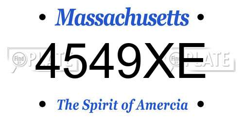 4549XE Massachusetts License Plate