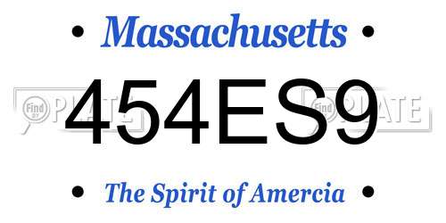 454ES9 Massachusetts License Plate