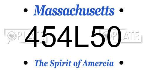 454L50 Massachusetts License Plate