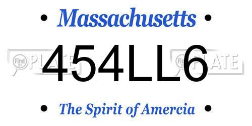 454LL6 Massachusetts License Plate