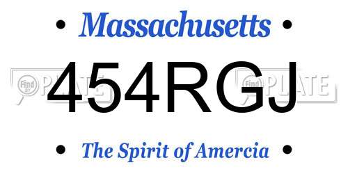 454RGJ Massachusetts License Plate
