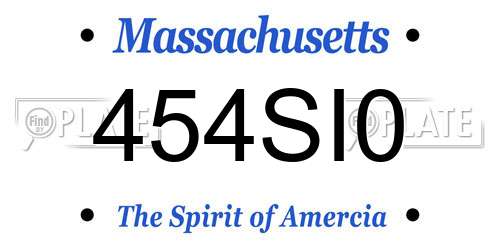 454SI0 Massachusetts License Plate