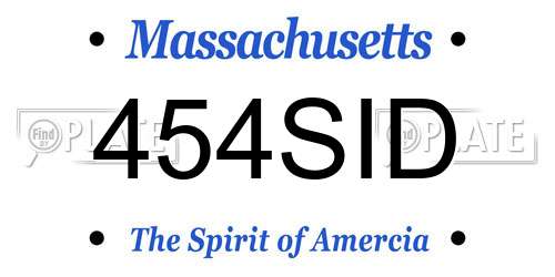 454SID Massachusetts License Plate