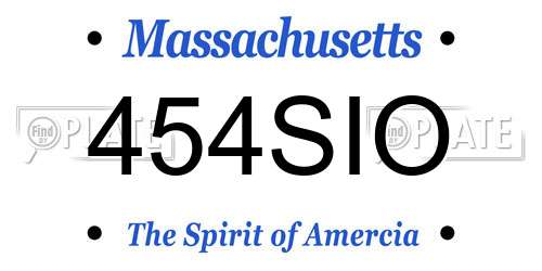 454SIO Massachusetts License Plate