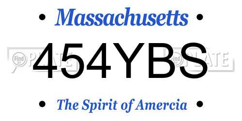 454YBS Massachusetts License Plate