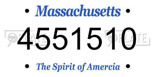 4551510 Massachusetts License Plate
