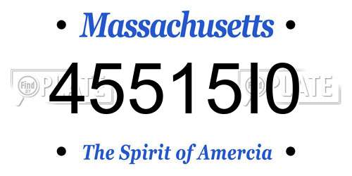 45515I0 Massachusetts License Plate