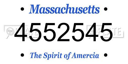 4552545 Massachusetts License Plate