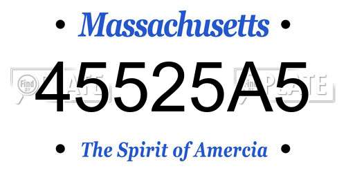 45525A5 Massachusetts License Plate