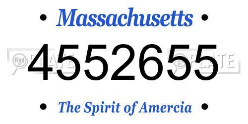 4552655 Massachusetts License Plate