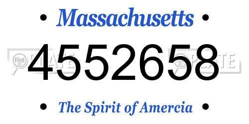 4552658 Massachusetts License Plate