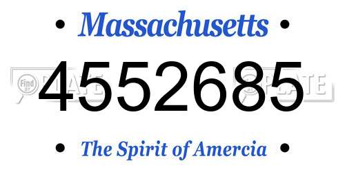4552685 Massachusetts License Plate