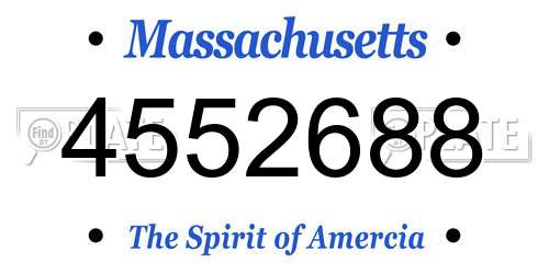 4552688 Massachusetts License Plate