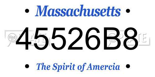 45526B8 Massachusetts License Plate