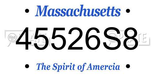 45526S8 Massachusetts License Plate