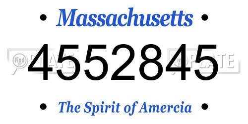 4552845 Massachusetts License Plate
