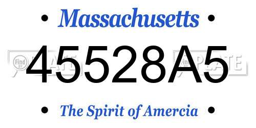 45528A5 Massachusetts License Plate