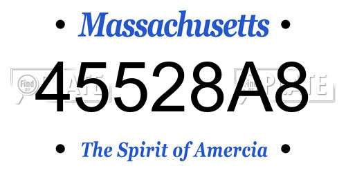 45528A8 Massachusetts License Plate