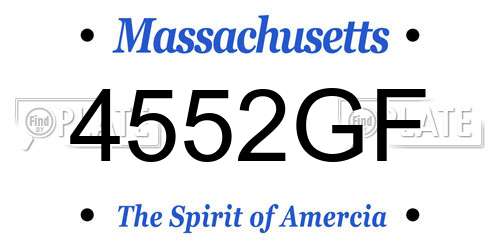 4552GF Massachusetts License Plate