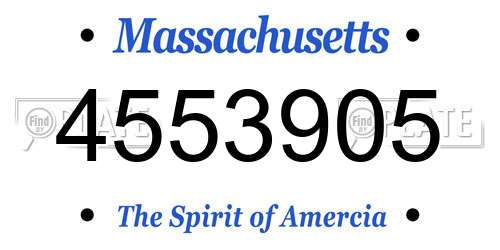 4553905 Massachusetts License Plate