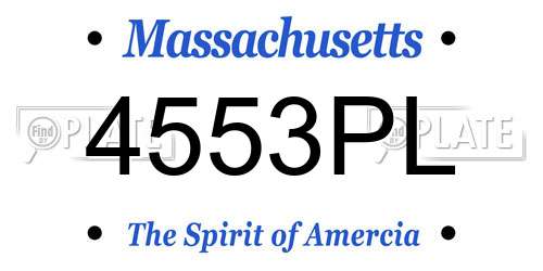 4553PL Massachusetts License Plate