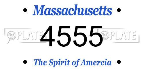 4555 Massachusetts License Plate