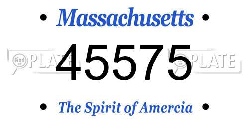 45575 Massachusetts License Plate