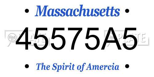 45575A5 Massachusetts License Plate