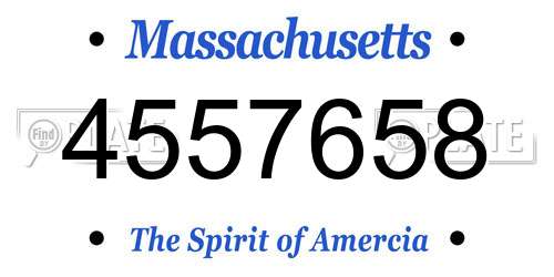 4557658 Massachusetts License Plate