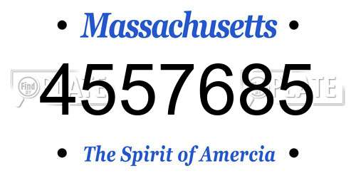 4557685 Massachusetts License Plate