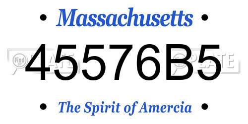 45576B5 Massachusetts License Plate