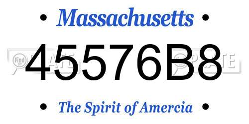 45576B8 Massachusetts License Plate