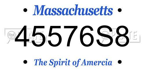 45576S8 Massachusetts License Plate