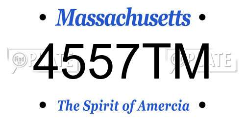 4557TM Massachusetts License Plate