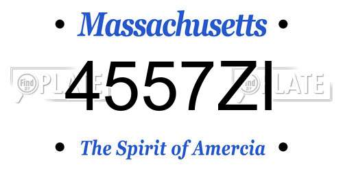 4557ZI Massachusetts License Plate