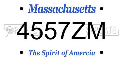 4557ZM Massachusetts License Plate