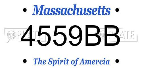 4559BB Massachusetts License Plate