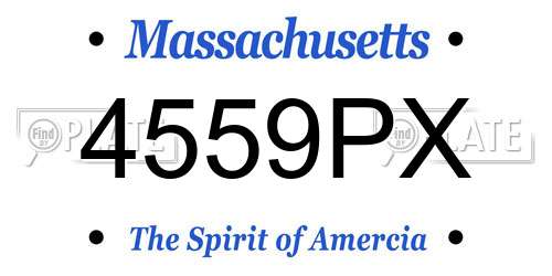 4559PX Massachusetts License Plate