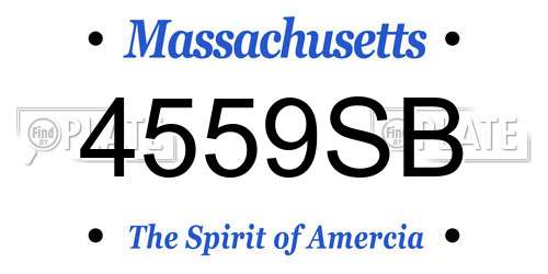 4559SB Massachusetts License Plate