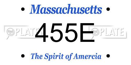 455E Massachusetts License Plate