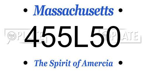 455L50 Massachusetts License Plate