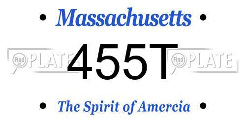 455T Massachusetts License Plate